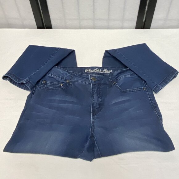 Tru Luxe Premium Platinum Stretch Mid Rise Straight Denim Medium Wash Jeans 2 - Picture 7 of 13